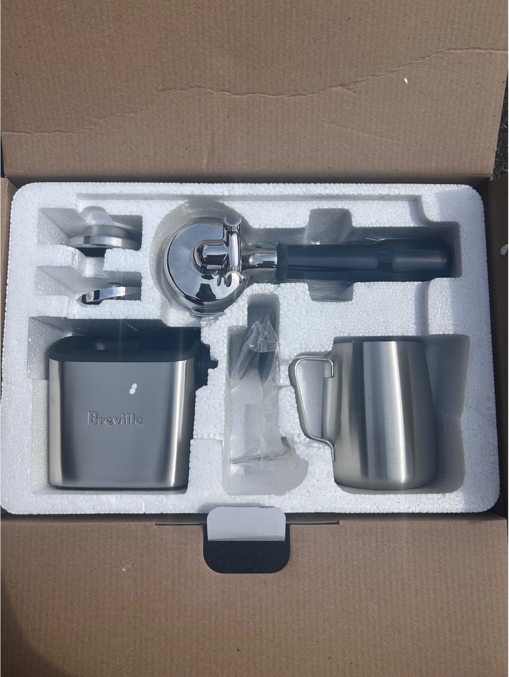 OEM Breville Espresso Accessories Kit - 58mm Portafilter Grinds Bin Pitcher NIB